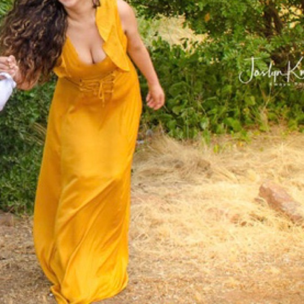 BCBG yellow mustard dress